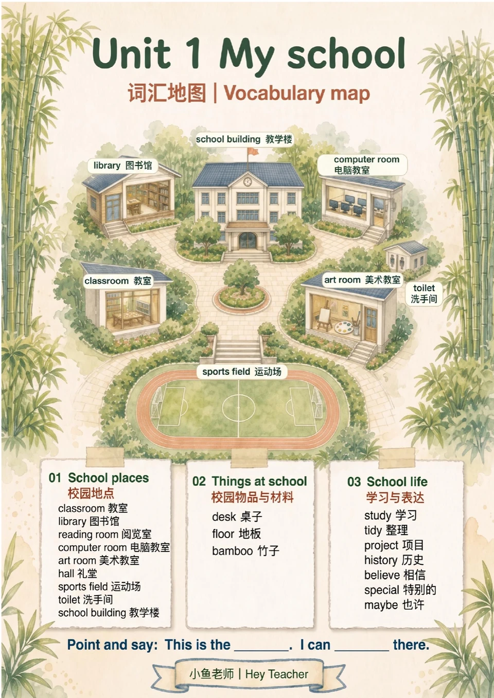 My school 我的学校双语知识画报首页